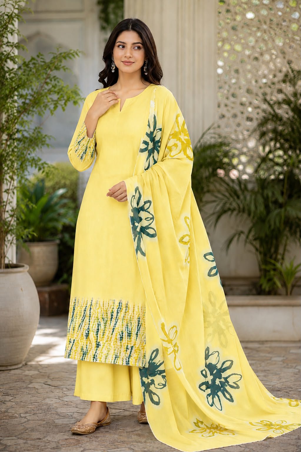 GLASS ORGANZA PRINT SUIT DUPATTA