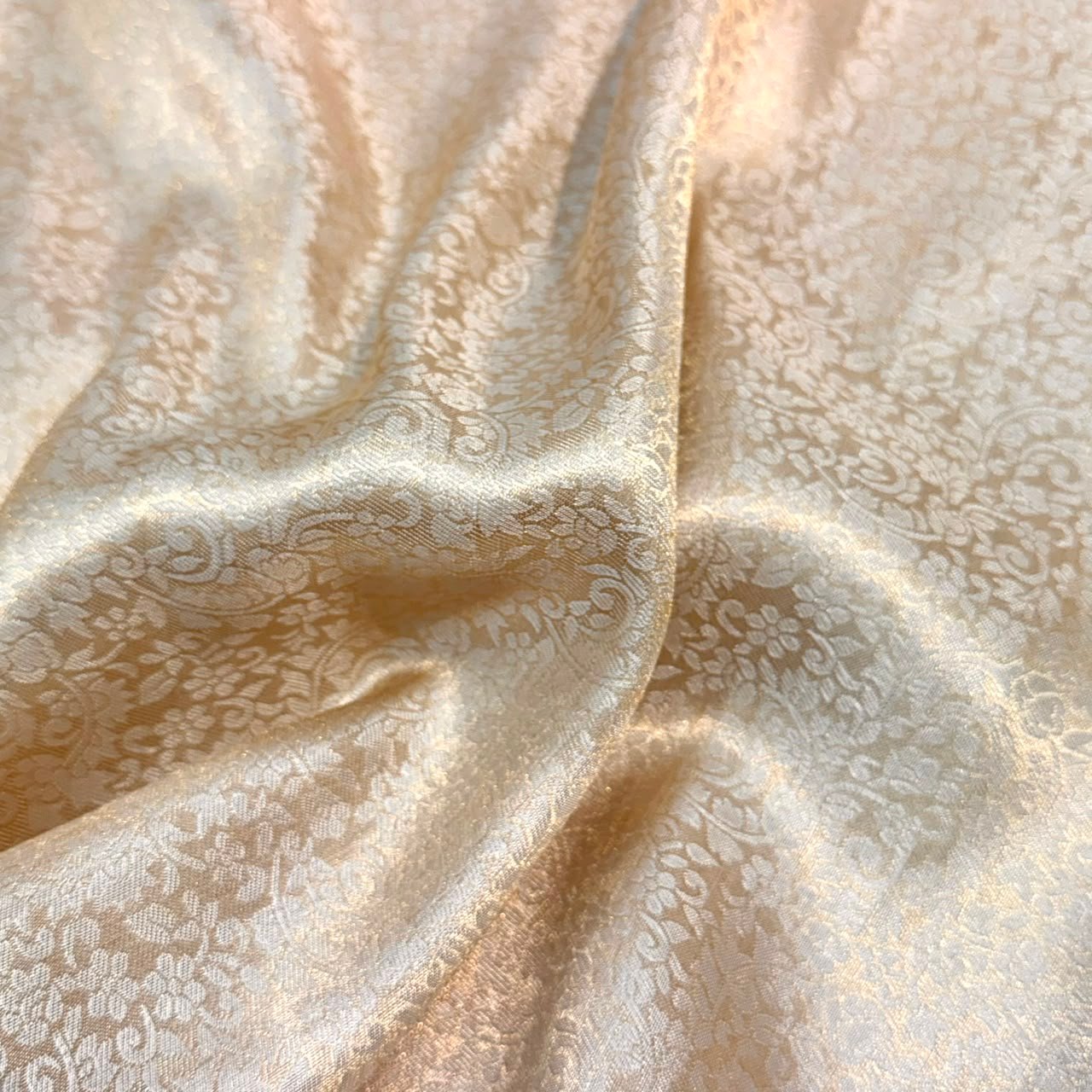 PREMIUM GOLDEN BEIGE JACQUARD BROCADE FABRIC (DYEABLE FABRIC)