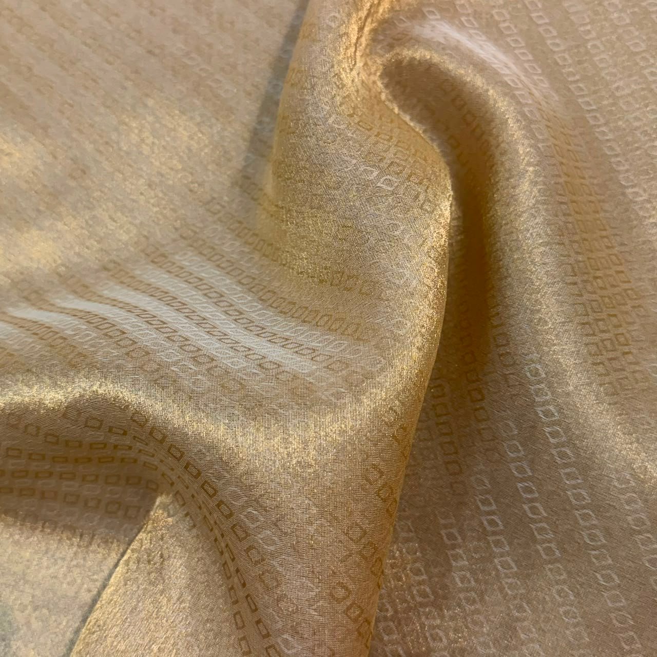 PREMIUM METALLIC GOLD GEOMETRIC JACQUARD BROCADE FABRIC (DYEABLE FABRIC)