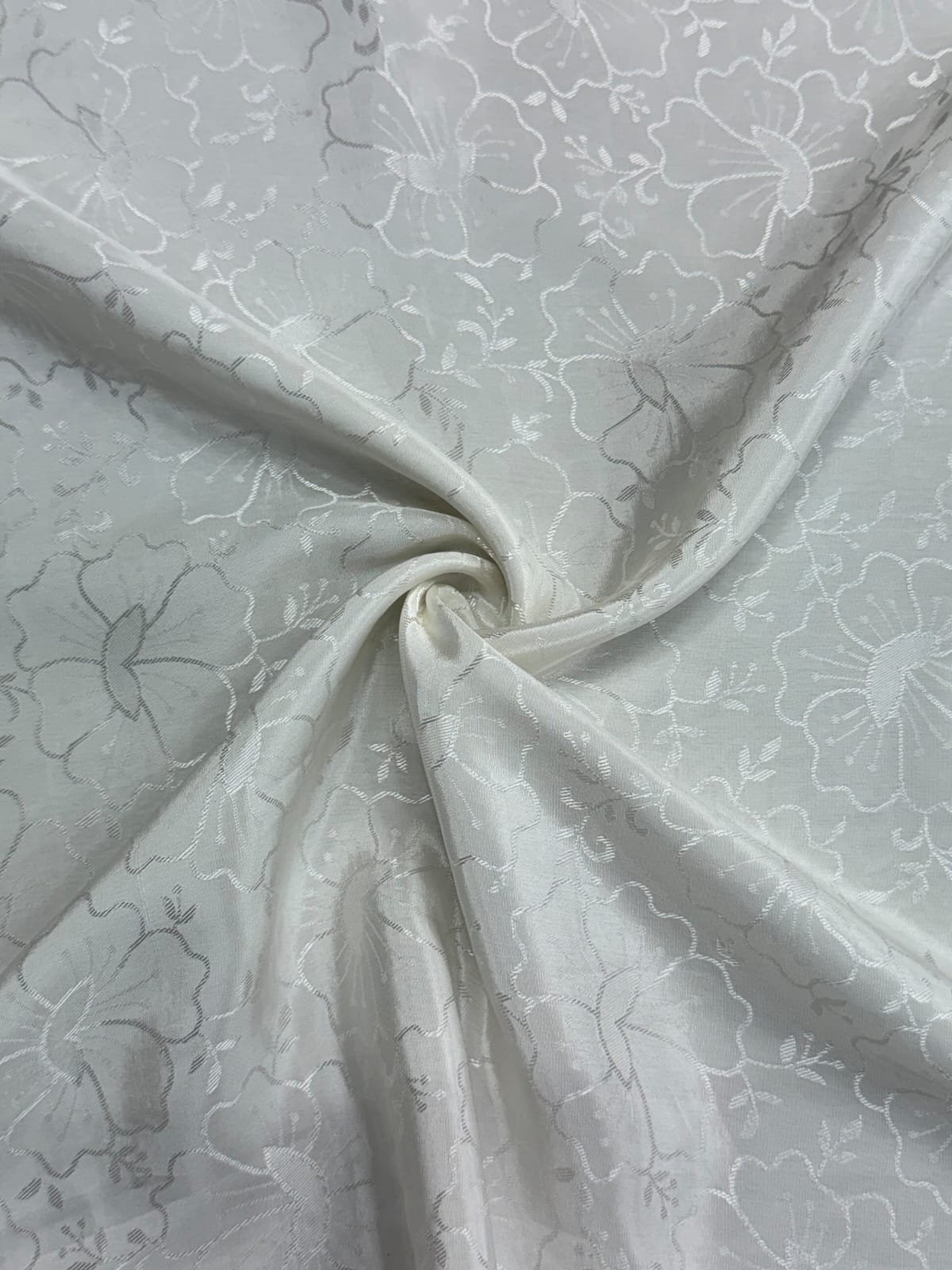 CREPE SELF-BEMBERG FLORAL FABRIC (DYEABLE FABRIC)