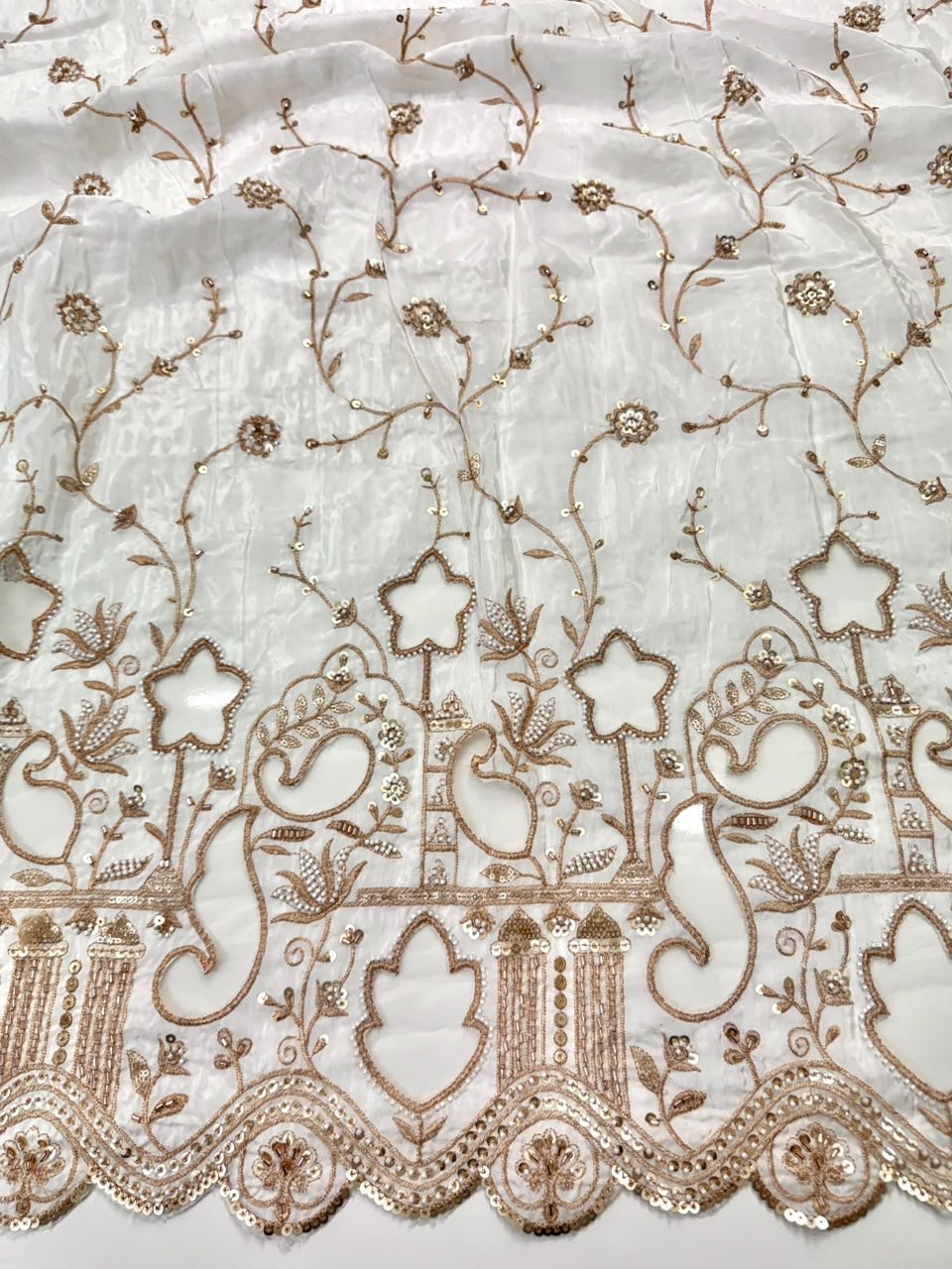 Dyeable Sequin Crepe Fabric