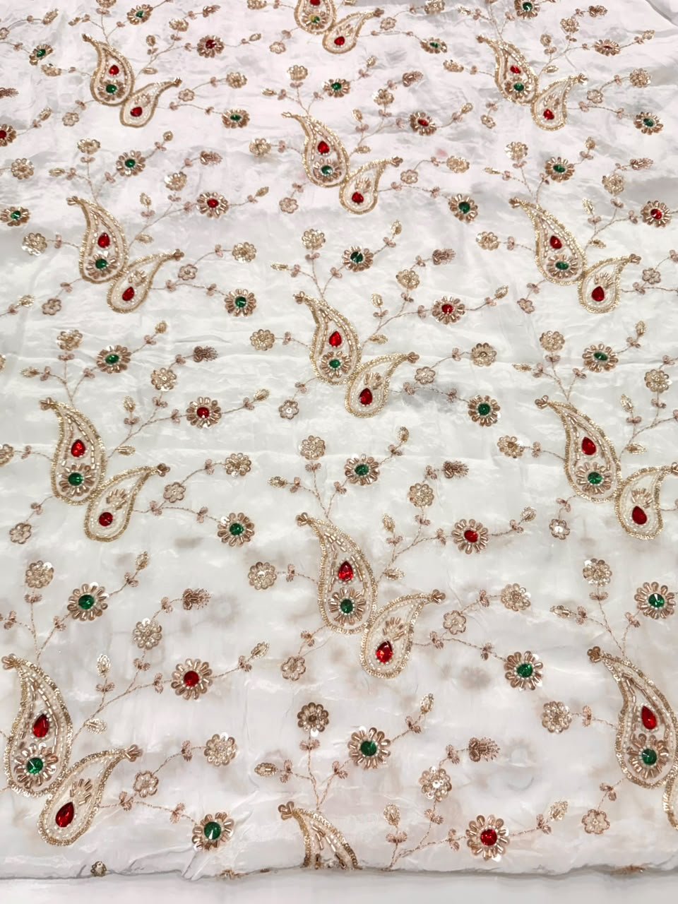 Dyeable Sequin Crepe Fabric