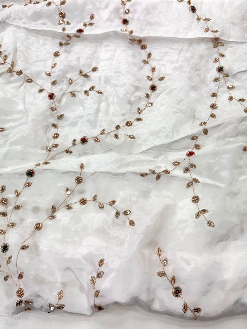 Dyeable Sequin Crepe Fabric